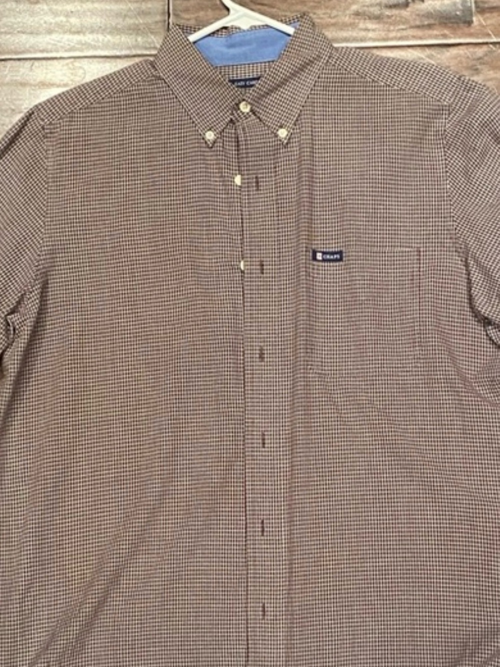 Chaps Men's Brown Micro-Check Button-Down Shirt